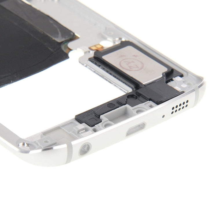 For Galaxy S6 Edge / G925 Back Plate Housing Camera Lens Panel with Side Keys and Speaker Ringer Buzzer (Silver) - Frame Bezel Plate by PMC Jewellery | Online Shopping South Africa | PMC Jewellery | Buy Now Pay Later Mobicred