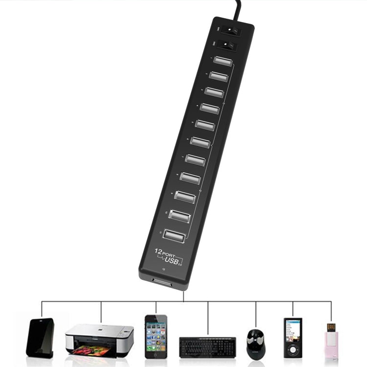 12-Port USB 2.0 HUB，Suitable for Notebook / Netbook(White) - USB 2.0 HUB by PMC Jewellery | Online Shopping South Africa | PMC Jewellery | Buy Now Pay Later Mobicred