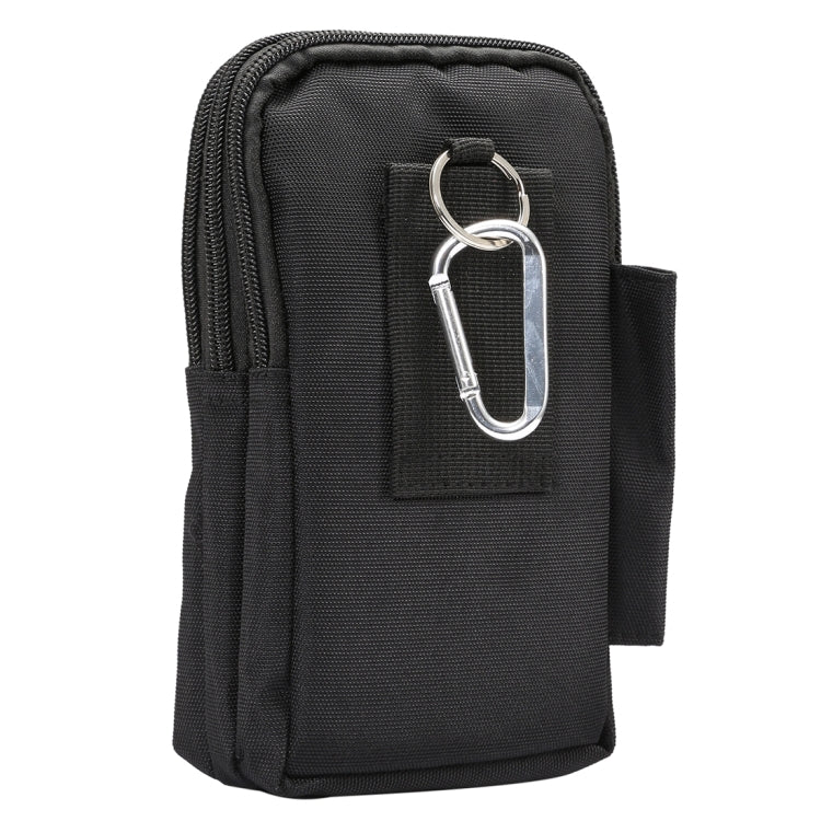 7 inch and Below Universal Polyester Men Vertical Style Case Waist Bag with Belt Hole & Climbing Buckle, For iPhone, Samsung, Sony, Huawei, Meizu, Lenovo, ASUS, Oneplus, Xiaomi, Cubot, Ulefone, Letv, DOOGEE, Vkworld, and other (Black) - More iPhone Cases by PMC Jewellery | Online Shopping South Africa | PMC Jewellery | Buy Now Pay Later Mobicred