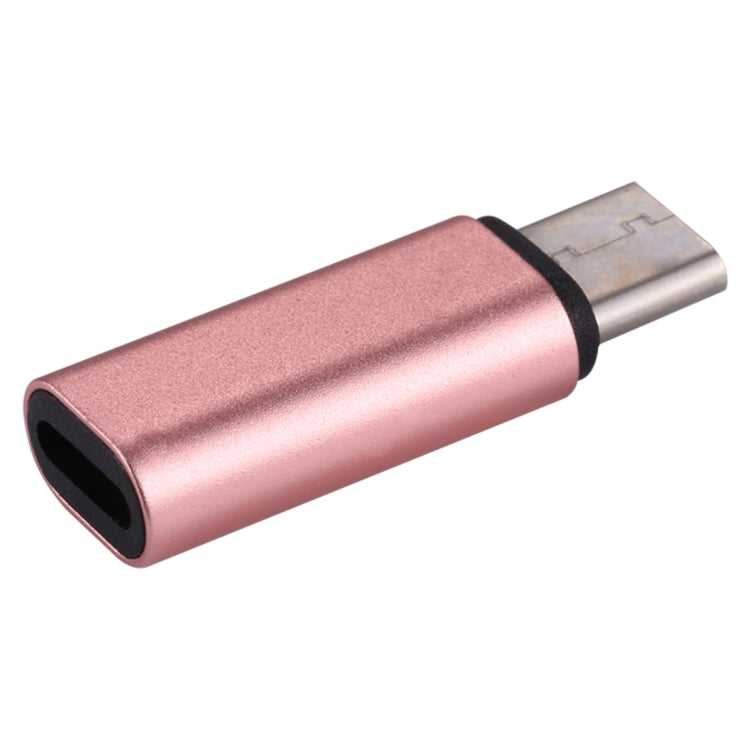 8 Pin Female to USB-C / Type-C Male Metal Shell Adapter, For Galaxy S8 & S8 + / LG G6 / Huawei P10 & P10 Plus / Oneplus 5 / Xiaomi Mi6 & Max 2 and other Smartphones(Rose Gold) - Converter & Adapter by PMC Jewellery | Online Shopping South Africa | PMC Jewellery | Buy Now Pay Later Mobicred