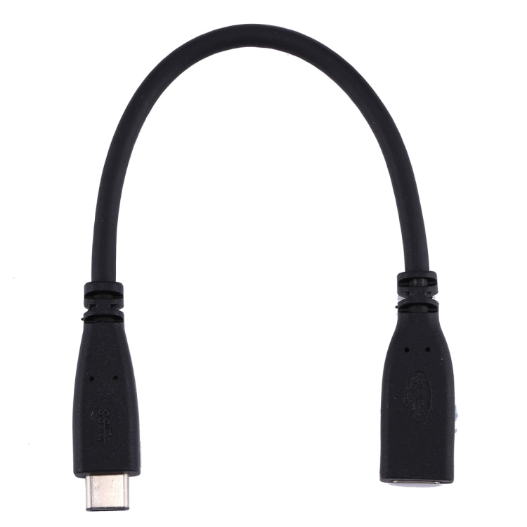 20cm USB-C / Type-C 3.1 Male to USB-C / Type-C Female Connector Adapter Cable(Black) - USB-C & Type-C Cable by PMC TechLife | Online Shopping South Africa | PMC TechLife | Buy Now Pay Later Mobicred