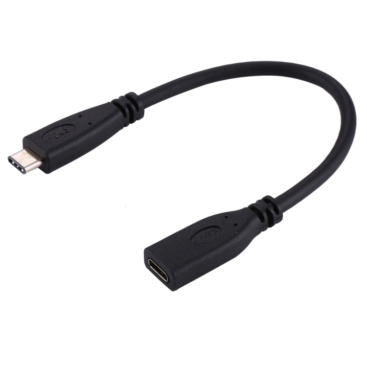 20cm USB-C / Type-C 3.1 Male to USB-C / Type-C Female Connector Adapter Cable(Black) - USB-C & Type-C Cable by PMC TechLife | Online Shopping South Africa | PMC TechLife | Buy Now Pay Later Mobicred