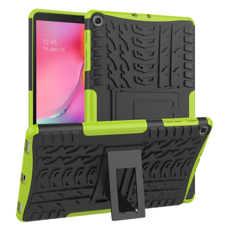 Tire Texture TPU+PC Shockproof Case for Galaxy Tab A 10.1 2019 T510 / T515 , with Holder (Green) - Tab A 10.1 (2019) T510 / T515 by PMC Jewellery | Online Shopping South Africa | PMC Jewellery