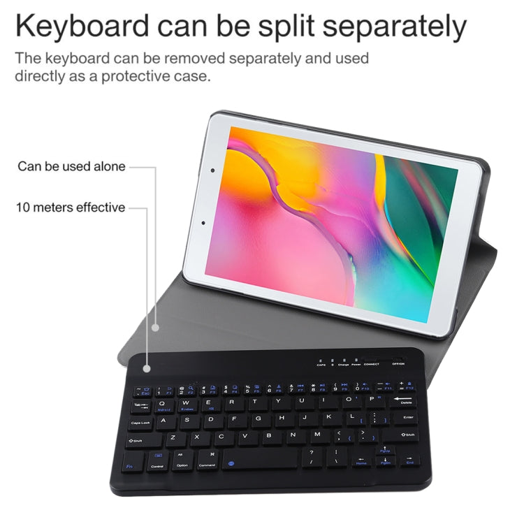 Ultra-thin Detachable Magnetic Bluetooth Keyboard Leather Tablet Case for Galaxy Tab A 8.0 2019 P200 / P205, with Holder(Black) - Samsung Keyboard by PMC Jewellery | Online Shopping South Africa | PMC Jewellery