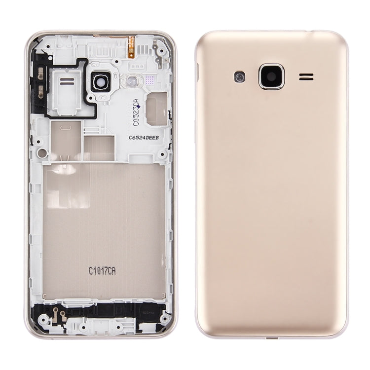 For Galaxy J3 (2016) / J320 (Double card version) Battery Back Cover + Middle Frame Bezel (Gold) - Back Cover by PMC Jewellery | Online Shopping South Africa | PMC Jewellery | Buy Now Pay Later Mobicred