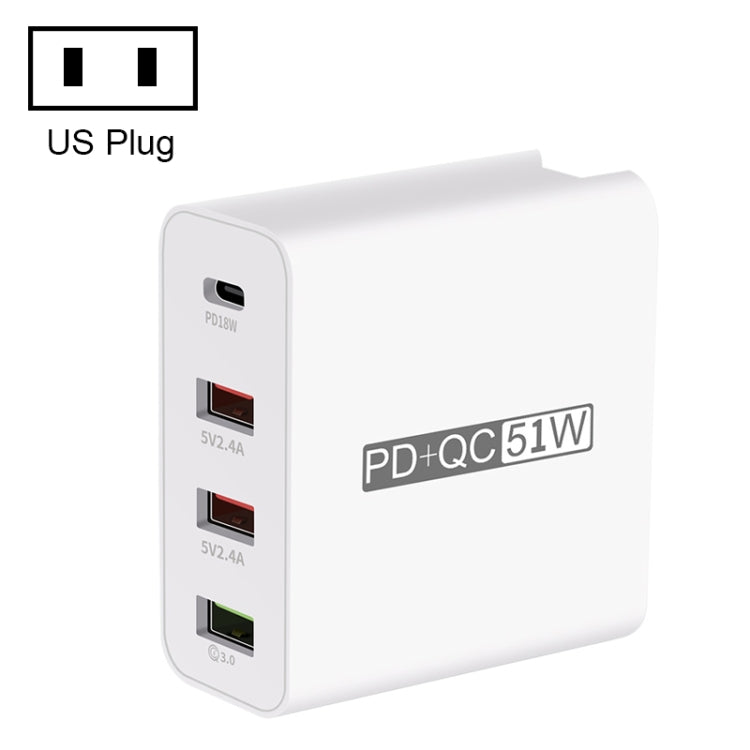 WLX-A6 4 Ports Quick Charging USB Travel Charger Power Adapter, US Plug - USB Charger by PMC Jewellery | Online Shopping South Africa | PMC Jewellery | Buy Now Pay Later Mobicred