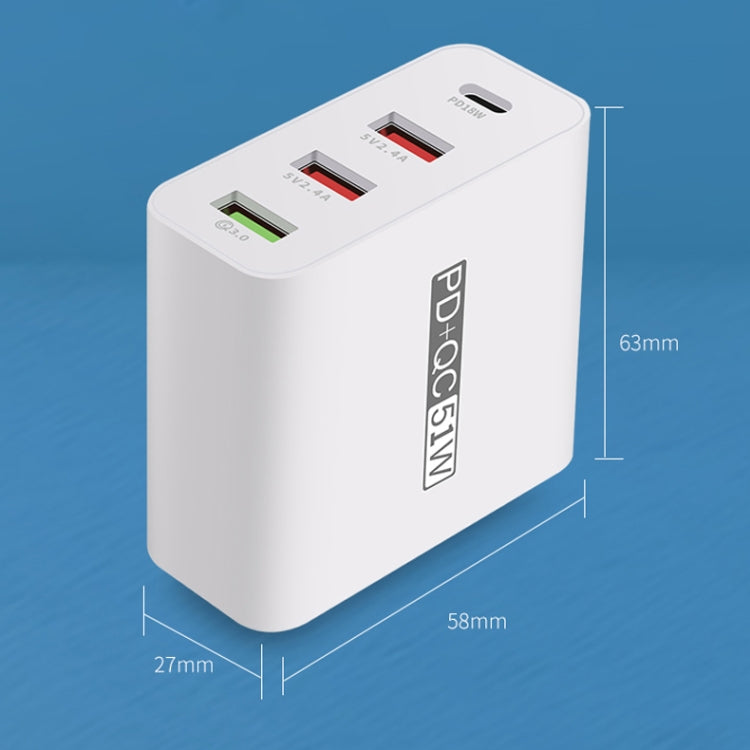 WLX-A6 4 Ports Quick Charging USB Travel Charger Power Adapter, US Plug - USB Charger by PMC Jewellery | Online Shopping South Africa | PMC Jewellery | Buy Now Pay Later Mobicred