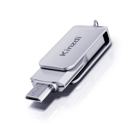 Kinzdi 128GB USB + Type-C Interface Metal Twister Flash Disk V8 (Silver) - USB Flash Drives by Kinzdi | Online Shopping South Africa | PMC Jewellery | Buy Now Pay Later Mobicred