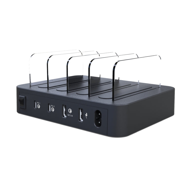 45W PD USB-C / Type-C + 18W PD USB-C / Type-C + 18W QC 3.0 USB + USB Ports Smart Charger with Detachable Bezel, UK Plug - Multifunction Charger by PMC Jewellery | Online Shopping South Africa | PMC Jewellery | Buy Now Pay Later Mobicred