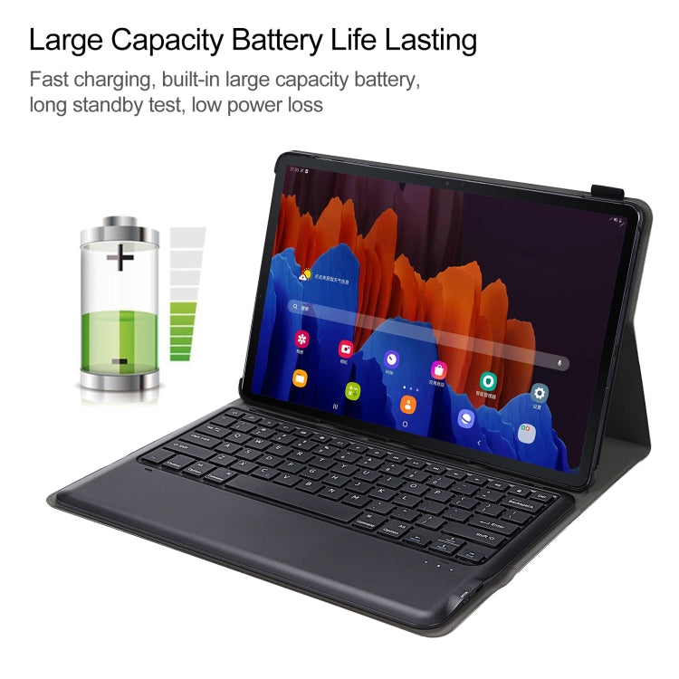 A970 Detachable Bluetooth Keyboard Ultrathin Horizontal Flip Leather Tablet Case for Samsung Galaxy Tab S7 FE T730 / T736 / S7+ T970 / T975 / T976(Black) - Samsung Keyboard by PMC Jewellery | Online Shopping South Africa | PMC Jewellery | Buy Now Pay Later Mobicred