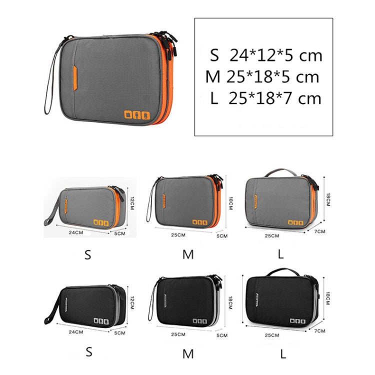 Multi-functional Headphone Charger Data Cable Storage Bag Portable Power Pack, Size: L, 25 x 18 x 7cm (Black) - Other by PMC TechLife | Online Shopping South Africa | PMC TechLife | Buy Now Pay Later Mobicred
