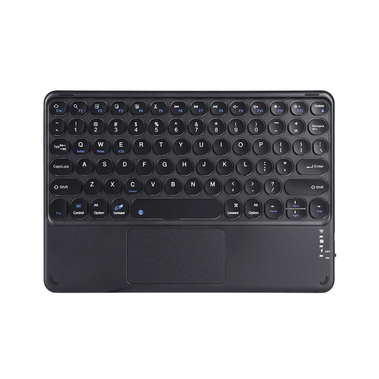 250C 10 inch Universal Tablet Round Keycap Wireless Bluetooth Keyboard with Touch Panel (Black) - Universal Keyboard by PMC Jewellery | Online Shopping South Africa | PMC Jewellery