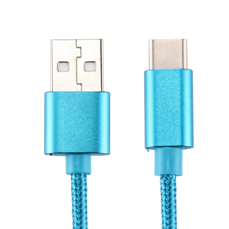 Knit Texture USB to USB-C / Type-C Data Sync Charging Cable, Cable Length: 2m, 3A Output(Blue) - USB-C & Type-C Cable by PMC TechLife | Online Shopping South Africa | PMC TechLife | Buy Now Pay Later Mobicred