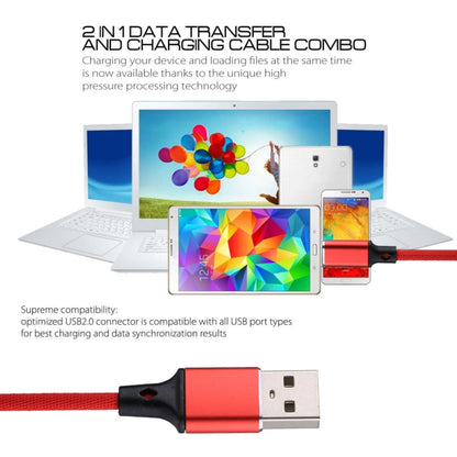 1m 2A Output USB to USB-C / Type-C Nylon Weave Style Data Sync Charging Cable(Red) - USB-C & Type-C Cable by PMC Jewellery | Online Shopping South Africa | PMC Jewellery | Buy Now Pay Later Mobicred