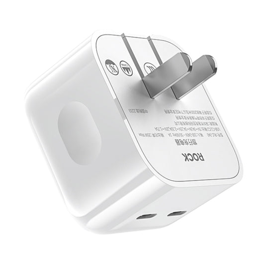 ROCK T58 35W Dual USB-C / Type-C Ports PD Charger, CN Plug - USB Charger by ROCK | Online Shopping South Africa | PMC Jewellery | Buy Now Pay Later Mobicred