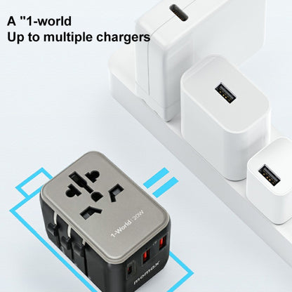 MOMAX UA11 1-World 20W PD Global Travel Fast Charger Power Adapter(Blue) - Plug Adaptor by MOMAX | Online Shopping South Africa | PMC Jewellery | Buy Now Pay Later Mobicred