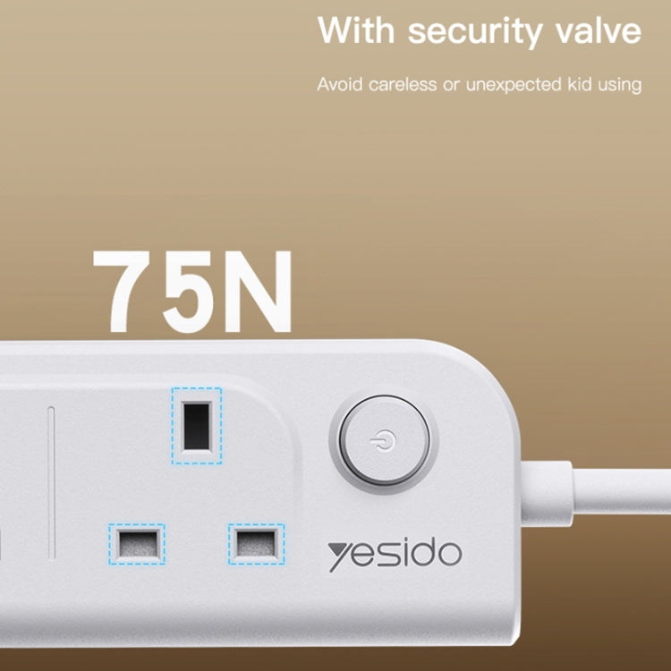 Yesido MC23 3m Home High Power Fast Charging Socket, UK Plug - Extension Socket by Yesido | Online Shopping South Africa | PMC Jewellery | Buy Now Pay Later Mobicred