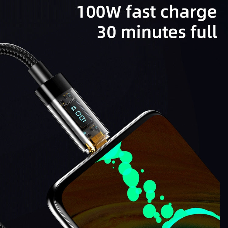 Mutural Li-CC006 1.2m 100W Transparent Digital Display USB-C / Type-C to Type-C Charging Data Cable - USB-C & Type-C Cable by Mutural | Online Shopping South Africa | PMC TechLife | Buy Now Pay Later Mobicred