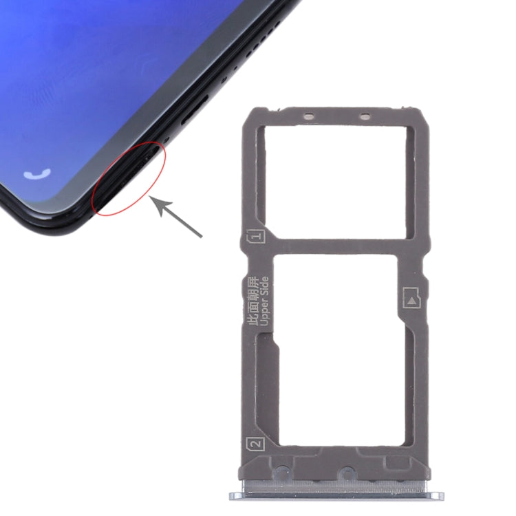 For Vivo X21 SIM Card Tray + SIM Card Tray / Micro SD Card Tray (Silver) - Card Socket by PMc TechLife | Online Shopping South Africa | PMc TechLife | Buy Now Pay Later Mobicred