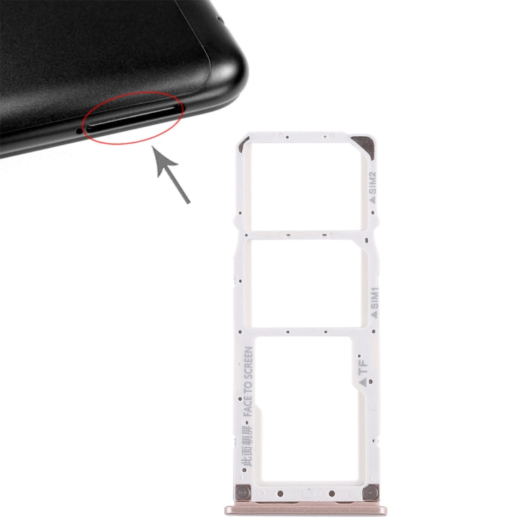 2 x SIM Card Tray + Micro SD Card Tray for Xiaomi Redmi 6 Pro(Gold) - Card Tray by PMc TechLife | Online Shopping South Africa | PMc TechLife | Buy Now Pay Later Mobicred