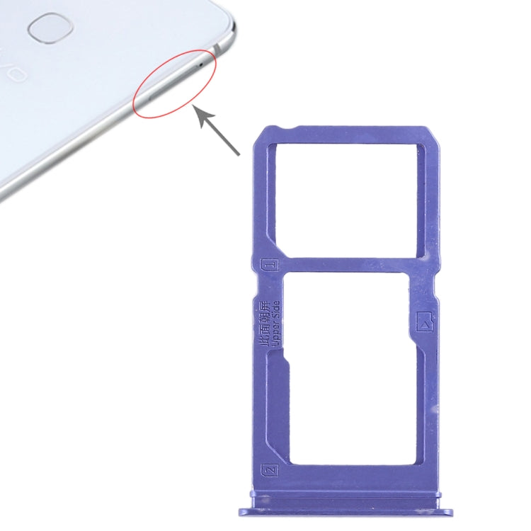 For Vivo X21i SIM Card Tray + SIM Card Tray / Micro SD Card Tray (Blue) - Card Socket by PMc TechLife | Online Shopping South Africa | PMc TechLife | Buy Now Pay Later Mobicred