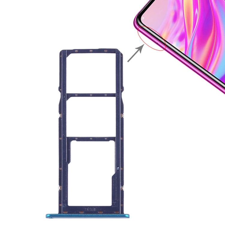 2 x SIM Card Tray / Micro SD Card Tray for Huawei Enjoy 9 (Blue) - Card Socket by PMc TechLife | Online Shopping South Africa | PMc TechLife | Buy Now Pay Later Mobicred