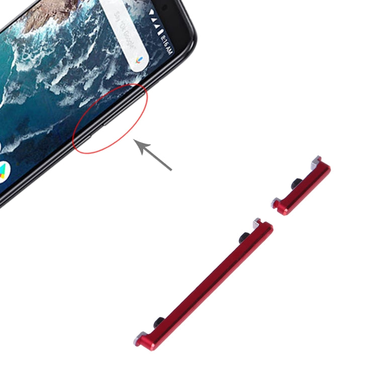 Power Button and Volume Control Button for Xiaomi Mi 6X / A2(Red) - Home key & Side Key by PMc TechLife | Online Shopping South Africa | PMc TechLife | Buy Now Pay Later Mobicred