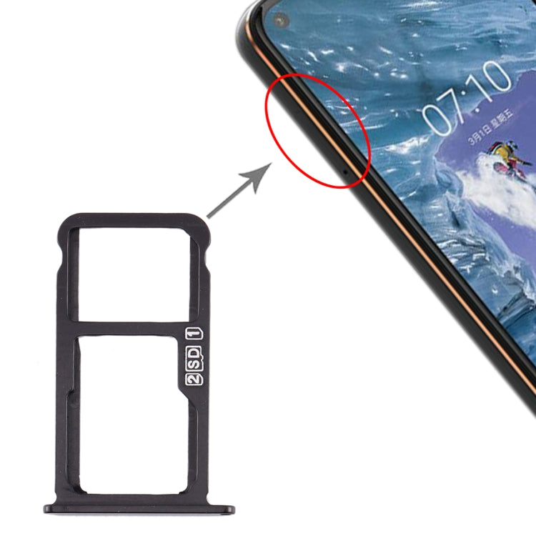 SIM Card Tray + SIM Card Tray / Micro SD Card Tray for Nokia  X7 / 8.1 / 7.1 Plus / TA-1131(Black) - Card Tray by PMc TechLife | Online Shopping South Africa | PMc TechLife | Buy Now Pay Later Mobicred