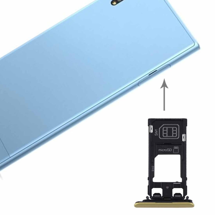 for Sony Xperia XZs (Dual SIM Version) SIM & Micro SD / SIM Card Tray(Gold) - Card Tray by PMc TechLife | Online Shopping South Africa | PMc TechLife | Buy Now Pay Later Mobicred