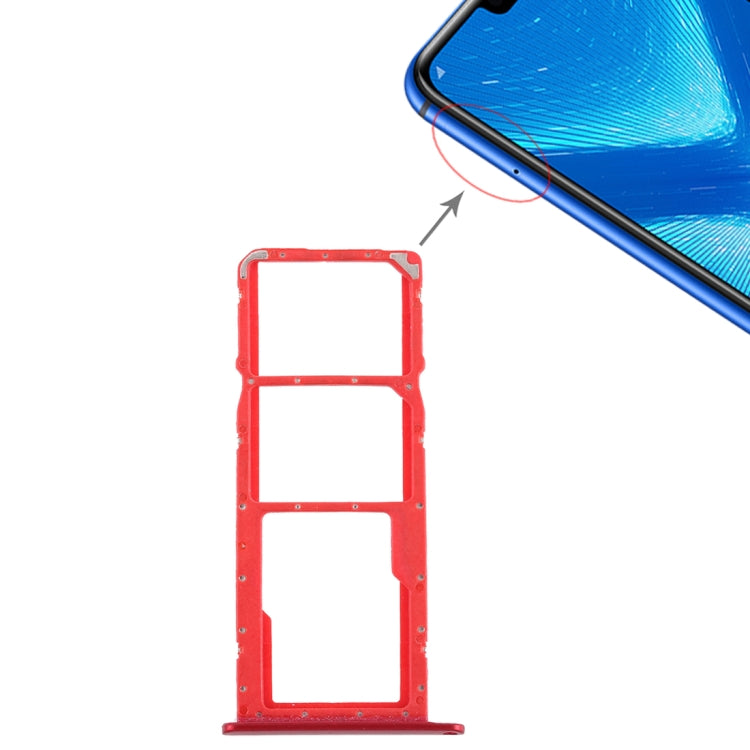 SIM Card Tray + Micro SD Card Tray for Huawei Honor 8X (Red) - free shipping - PMc TechLife - Order now!
