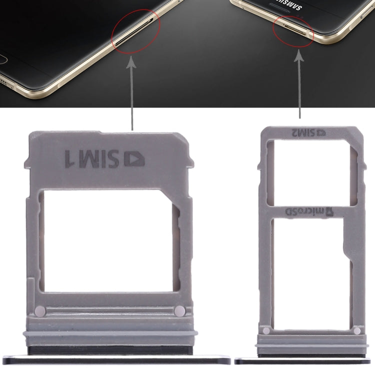 For Galaxy A520 / A720 2 SIM Card Tray + Micro SD Card Tray (Black) - free shipping - PMc TechLife - Order now!