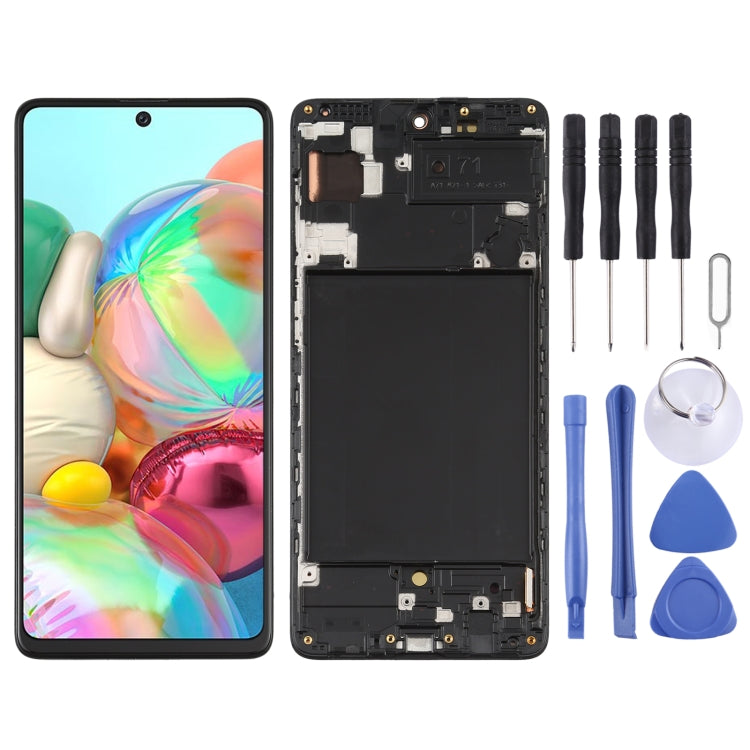 Original Super AMOLED LCD Screen for Galaxy A71 Digitizer Full Assembly with Frame (Black) - free shipping - PMc TechLife - Order now!