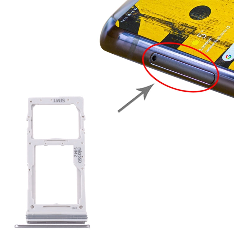 For Samsung Galaxy Note 10 Lite SM-N770 SIM Card Tray + SIM Card Tray / Micro SD Card Tray (Silver) - free shipping - PMc TechLife - Order now!