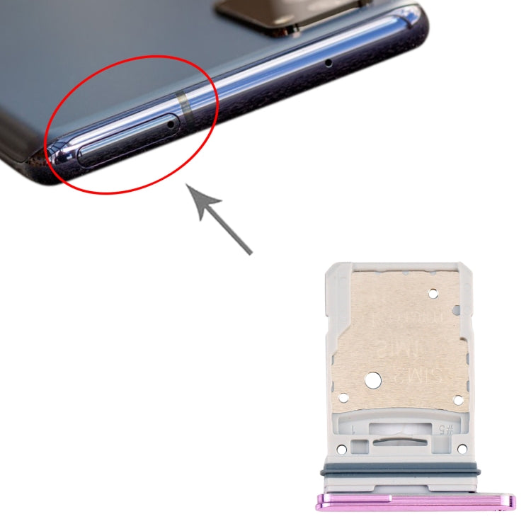 For Samsung Galaxy S20 FE 5G SM-G781B SIM Card Tray + Micro SD Card Tray (Purple) - free shipping - PMc TechLife - Order now!