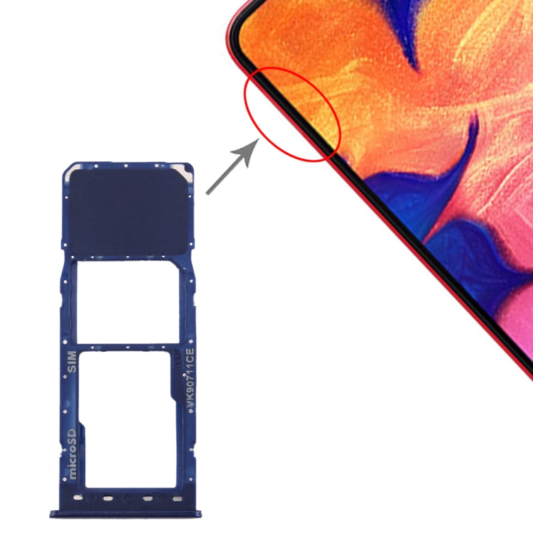 For Galaxy A10 SIM Card Tray + Micro SD Card Tray (Blue) - free shipping - PMc TechLife - Order now!
