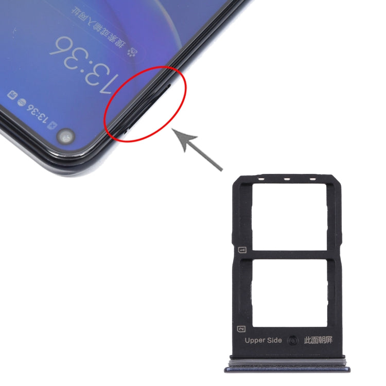 For Vivo Y70s V2002A SIM Card Tray + SIM Card Tray (Black) - Card Tray by PMC TechLife | Online Shopping South Africa | PMC TechLife | Buy Now Pay Later Mobicred