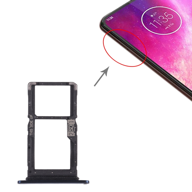 SIM Card Tray + SIM Card Tray / Micro SD Card Tray for Motorola One Hyper XT2027 XT2027-1 (Blue) - Card Socket by PMc TechLife | Online Shopping South Africa | PMc TechLife | Buy Now Pay Later Mobicred