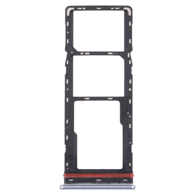 For Tecno Spark 7P KF7J SIM Card Tray + SIM Card Tray + Micro SD Card Tray (Silver) - Card Tray by PMc TechLife | Online Shopping South Africa | PMc TechLife | Buy Now Pay Later Mobicred