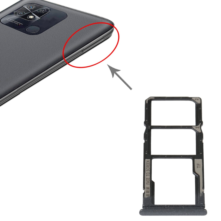 SIM Card Tray + SIM Card Tray + Micro SD Card Tray For Xiaomi Redmi 10 Power (Black) - Card Tray by PMc TechLife | Online Shopping South Africa | PMc TechLife | Buy Now Pay Later Mobicred