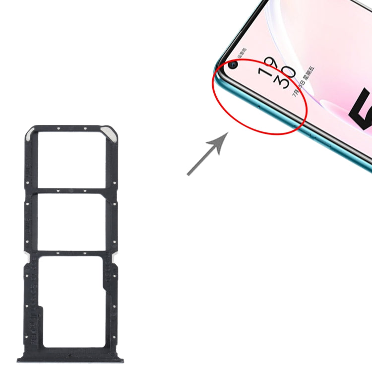 For OPPO A93s 5G SIM Card Tray + SIM Card Tray + Micro SD Card Tray (Black) - Card Tray by PMc TechLife | Online Shopping South Africa | PMc TechLife | Buy Now Pay Later Mobicred