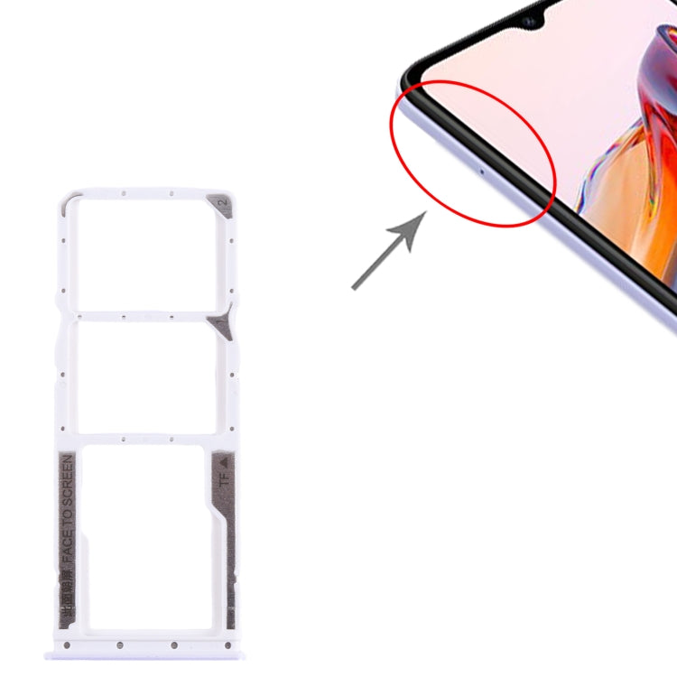 For Xiaomi Poco C55 SIM Card Tray + SIM Card Tray + Micro SD Card Tray (Purple) - Card Tray by PMC TechLife | Online Shopping South Africa | PMC TechLife