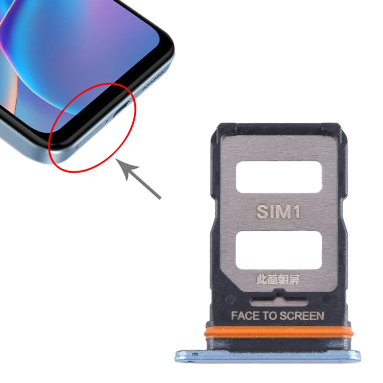 For Xiaomi Redmi Note 12T Pro SIM Card Tray + SIM Card Tray (Blue) - Card Tray by PMC TechLife | Online Shopping South Africa | PMC TechLife