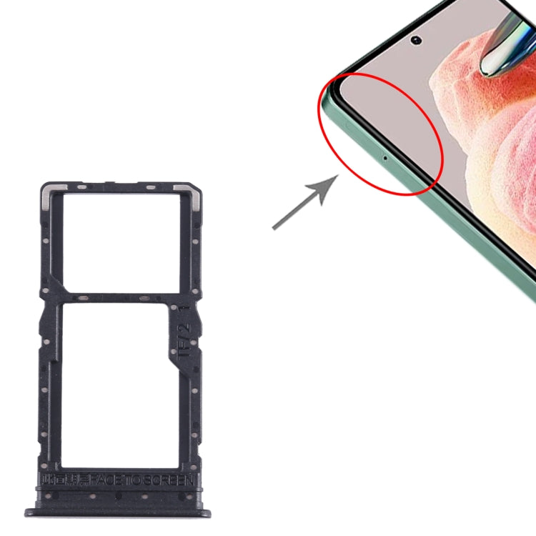 For Xiaomi Redmi Note 12R SIM Card Tray + SIM Card Tray / Micro SD Card Tray (Black) - Card Tray by PMC TechLife | Online Shopping South Africa | PMC TechLife
