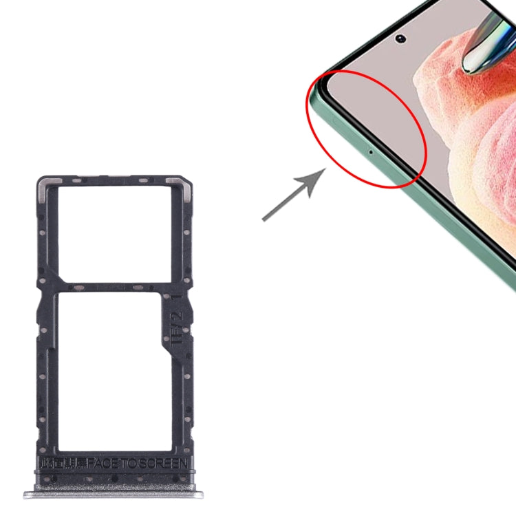 For Xiaomi Redmi Note 12R SIM Card Tray + SIM Card Tray / Micro SD Card Tray (Silver) - Card Tray by PMC TechLife | Online Shopping South Africa | PMC TechLife
