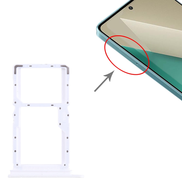 For Xiaomi Note 13 SIM Card Tray + SIM / Micro SD Card Tray (White) - Card Tray by PMC Jewellery | Online Shopping South Africa | PMC Jewellery