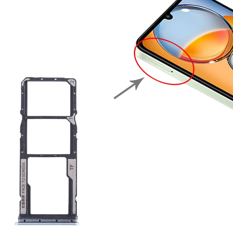 For Xiaomi Redmi 13C SIM Card Tray + SIM Card Tray + Micro SD Card Tray (Blue) - Card Tray by PMC TechLife | Online Shopping South Africa | PMC TechLife