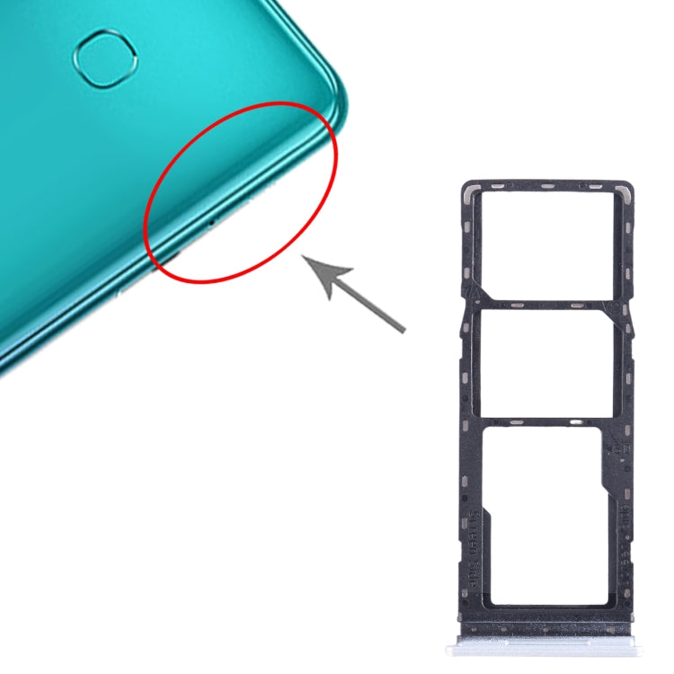 For Tecno Spark Go 2022 SIM Card Tray + SIM Card Tray + Micro SD Card Tray (Silver) - Card Tray by PMC TechLife | Online Shopping South Africa | PMC TechLife