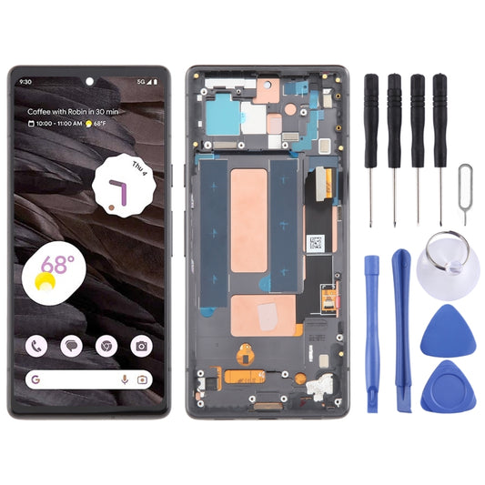 For Google Pixel 7A G82U8 OLED LCD Screen Digitizer Full Assembly with Frame (Black) - LCD Screen by PMC Jewellery | Online Shopping South Africa | PMC Jewellery | Buy Now Pay Later Mobicred