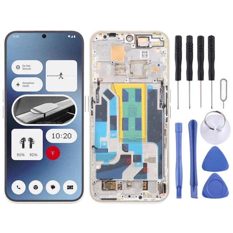 For Nothing Phone (2A) A142 5G Original AMOLED LCD Screen Digitizer Full Assembly with Frame (White) - For Nothing by PMC TechLife | Online Shopping South Africa | PMC TechLife | Buy Now Pay Later Mobicred