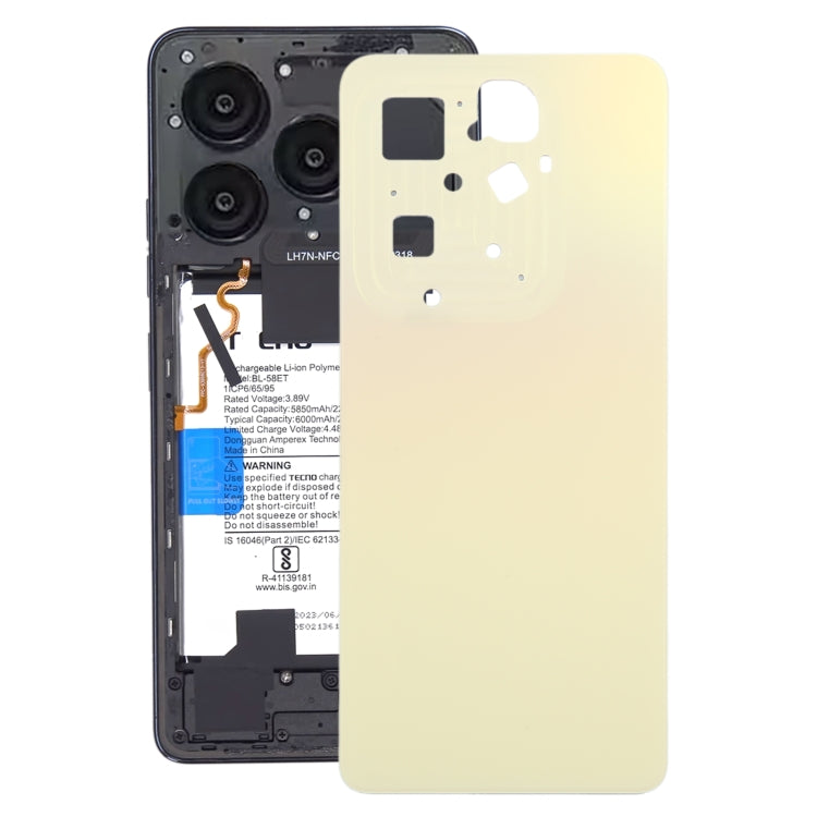 For Infinix Hot 40 Pro X6837 Original Battery Back Cover(Gold) - Back Cover by PMC TechLife | Online Shopping South Africa | PMC TechLife | Buy Now Pay Later Mobicred